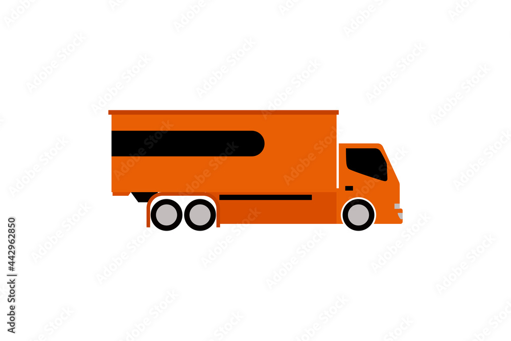 Vector illustration of a delivery truck, isolated on a white background. Flat style. Vector illustration of a delivery truck, isolated on a white background. Flat style.