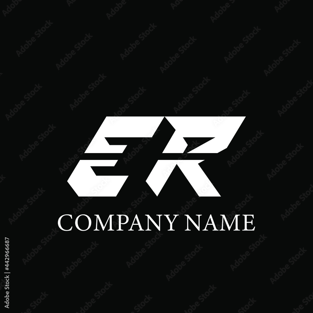 Fototapeta premium ER Logo Design Vector Template ER Letter Logo Design.