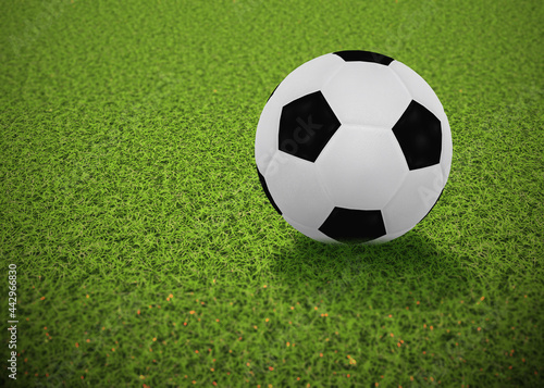 3D Soccer ball on grass