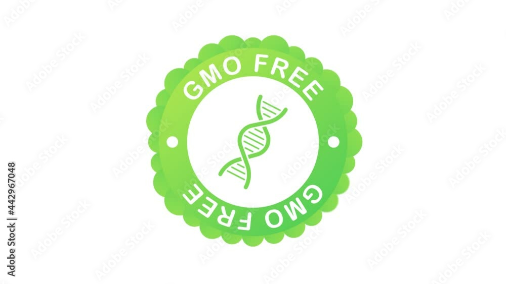 Green colored GMO free emblems, badge, logo, icon. Motion graphics. Green colored GMO free emblems, badge, logo, icon. Motion graphics.