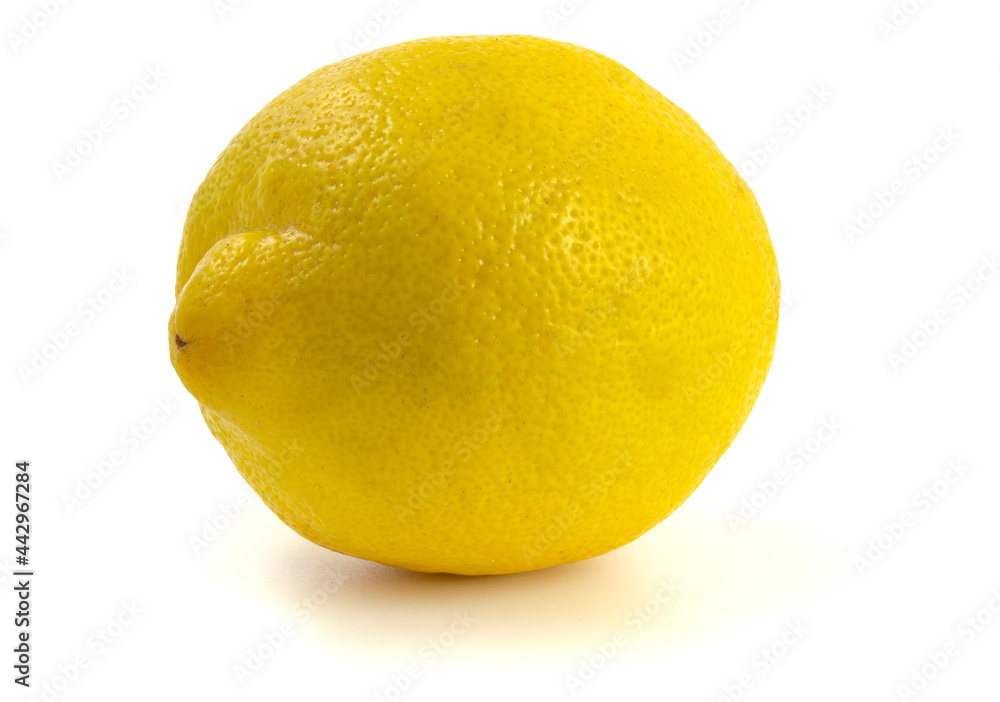 Yellow lemon isolated on white background close up Yellow lemon isolated on white background close up