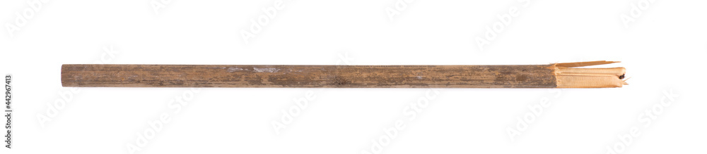 broken old wooden stick isolated on white background broken old wooden stick isolated on white background