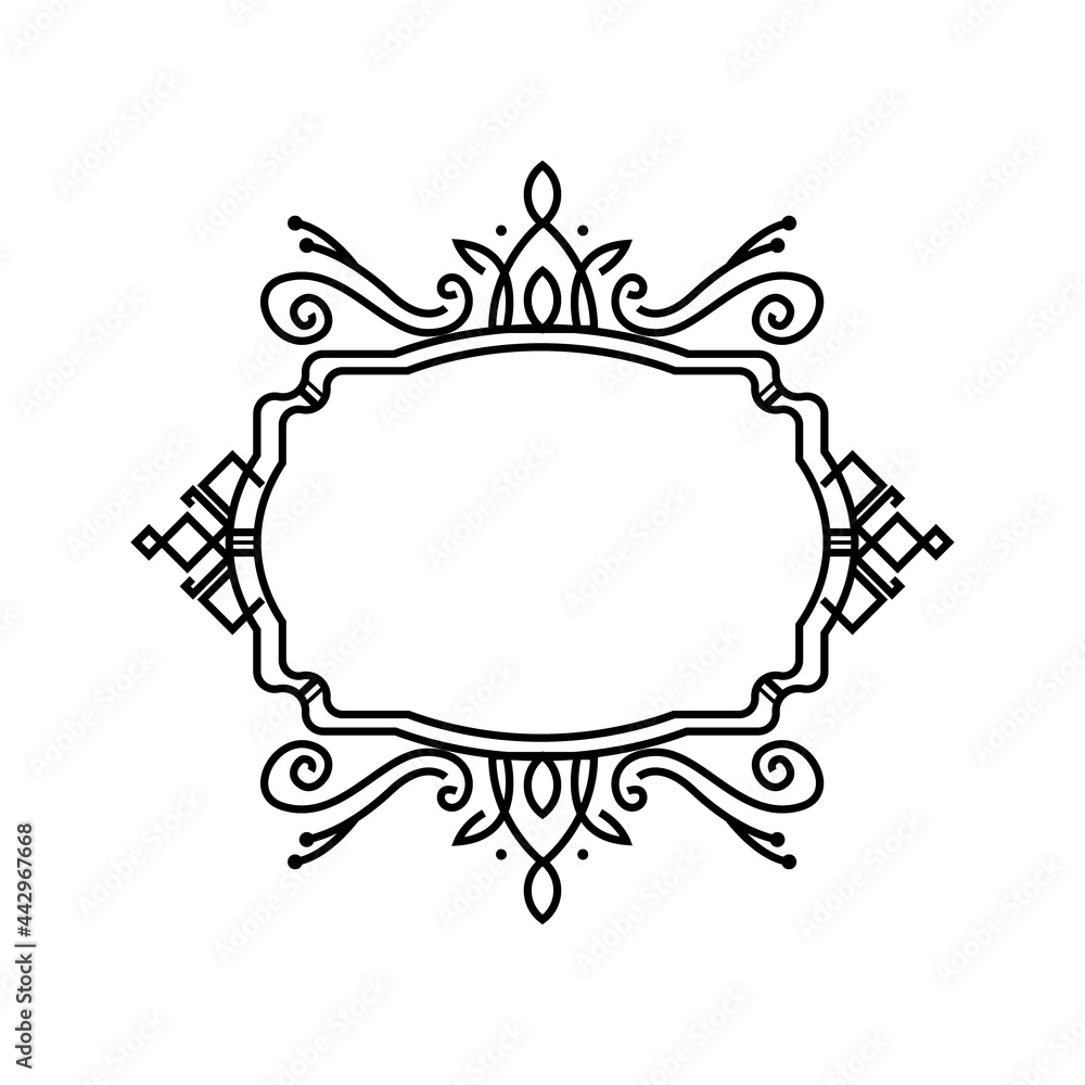 Elegant frame element design vector isolated on white background Elegant frame element design vector isolated on white background