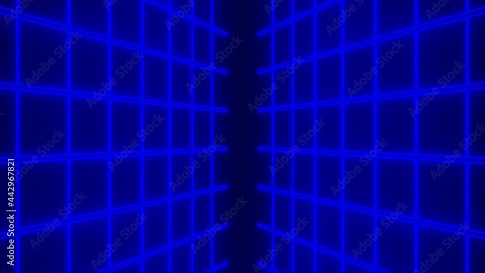 Geometric Futurism Element - Bright Blue Grids, Virtual Network Concept Geometric Futurism Element - Bright Blue Grids, Virtual Network Concept