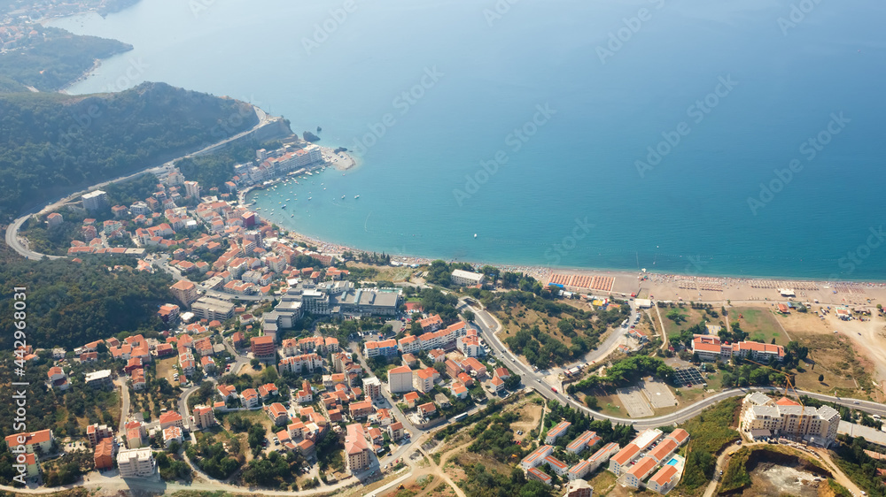 Montenegro, Rafailovici. view on sea beach