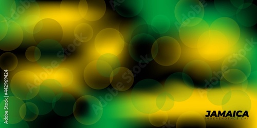 Jamaica Independence day vector illustration with green and yellow bubbles design. and abstract background. photo