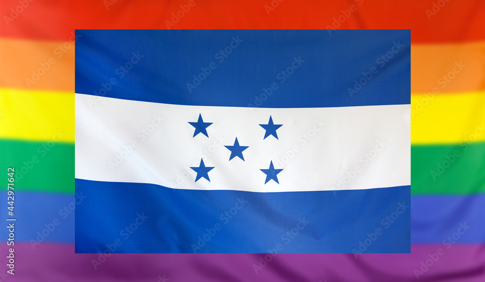 Flag of Honduras and rainbow flag Flag of Honduras and rainbow flag