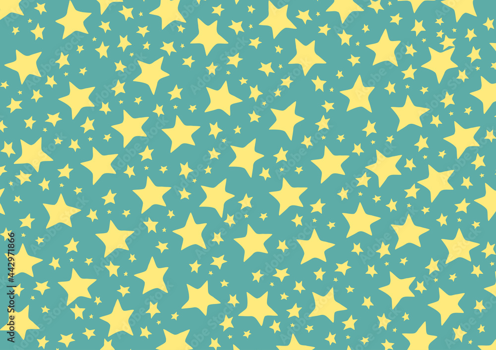 Pattern of bright yellow stars on a blue background Pattern of bright yellow stars on a blue background