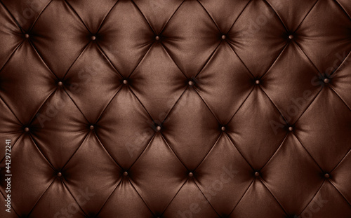 Brown leather capitone background texture
