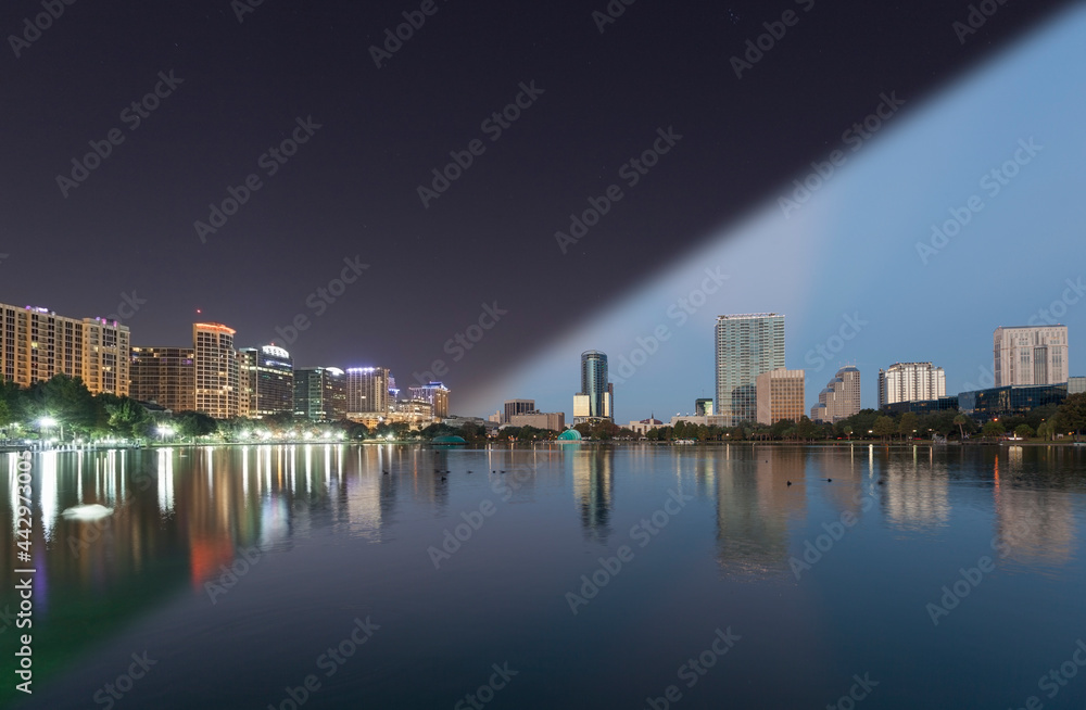 Orlando Skyline twilight transition