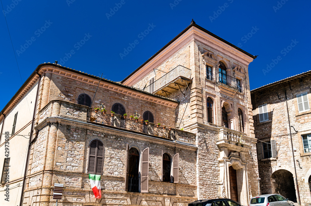 Traditional houses in Assisi in Perugia, Italy
