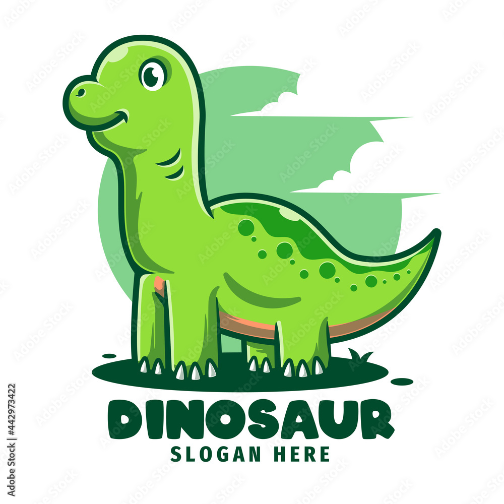 Dinosaur Mascot Cartoon Logo Template Dinosaur Mascot Cartoon Logo Template