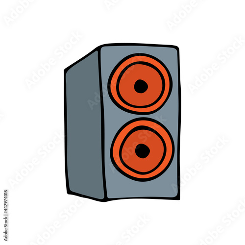 Colorful doodle speakers icon. Colorful speakers illustration in vector. Speakers icon. Colorful loudspeakers icon in vector