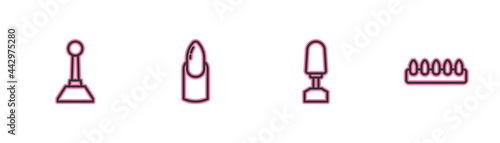 Set line Milling cutter for manicure, , Nail and False nails icon. Vector