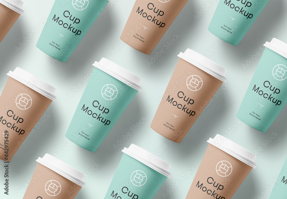 Big Paper Cups Mockup Stock Template Adobe Stock