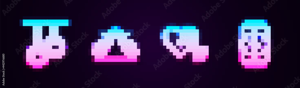 Set line Gymnastic rings, Metal rack with weight, Dumbbell heart and Energy drink. Glowing neon icon. Vector Set line Gymnastic rings, Metal rack with weight, Dumbbell heart and Energy drink. Glowing neon icon. Vector