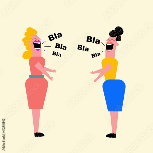 neighbours women standing and talking ,loud women having conversations vector 