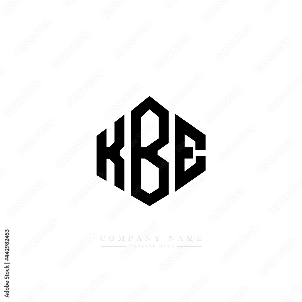 KBE letter logo design with polygon shape. KBE polygon logo monogram. KBE cube logo design. KBE hexagon vector logo template white and black colors. KBE monogram, KBE business and real estate logo. 