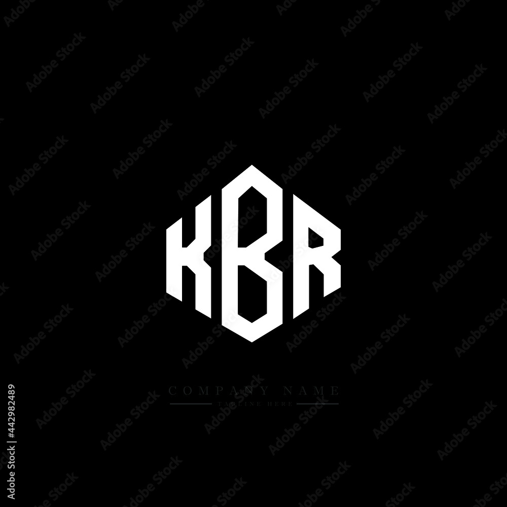 KBR letter logo design with polygon shape. KBR polygon logo monogram. KBR cube logo design. KBR