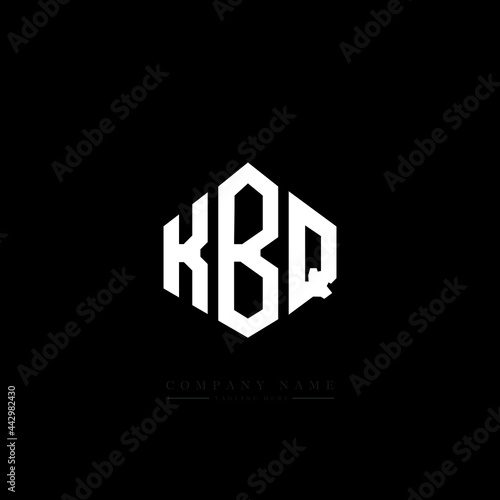 KBQ letter logo design with polygon shape. KBQ polygon logo monogram. KBQ cube logo design. KBQ hexagon vector logo template white and black colors. KBQ monogram, KBQ business and real estate logo. 