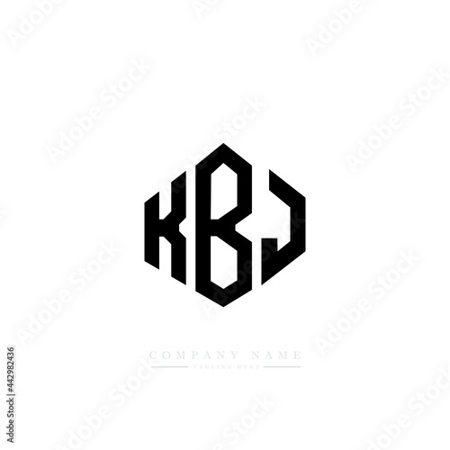 KBJ letter logo design with polygon shape. KBJ polygon logo monogram. KBJ cube logo design. KBJ hexagon vector logo template white and black colors. KBJ monogram, KBJ business and real estate logo. 