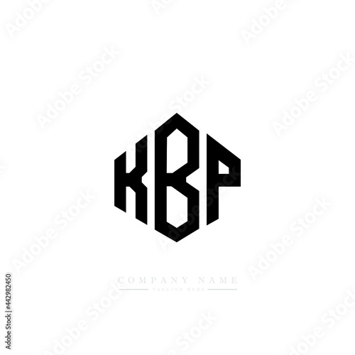 KBP letter logo design with polygon shape. KBP polygon logo monogram. KBP cube logo design. KBP hexagon vector logo template white and black colors. KBP monogram, KBP business and real estate logo.  photo