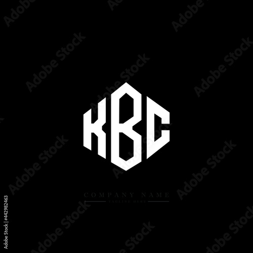 KBC letter logo design with polygon shape. KBC polygon logo monogram. KBC cube logo design. KBC hexagon vector logo template white and black colors. KBC monogram, KBC business and real estate logo. 