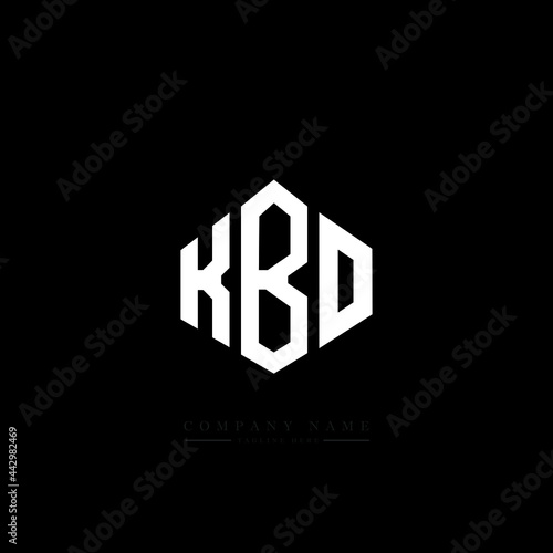 KBO letter logo design with polygon shape. KBO polygon logo monogram. KBO cube logo design. KBO hexagon vector logo template white and black colors. KBO monogram, KBO business and real estate logo. 