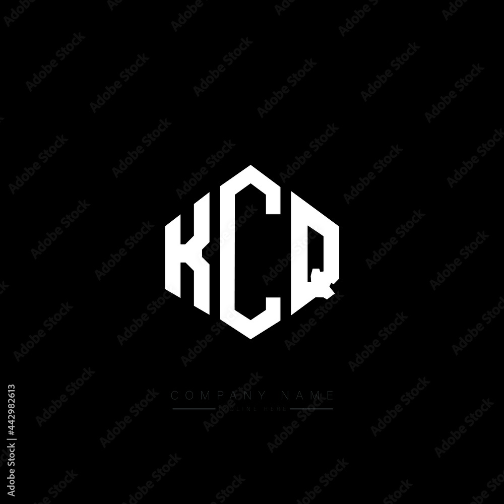 KCQ letter logo design with polygon shape. KCQ polygon logo monogram. KCQ cube logo design. KCQ hexagon vector logo template white and black colors. KCQ monogram, KCQ business and real estate logo. 