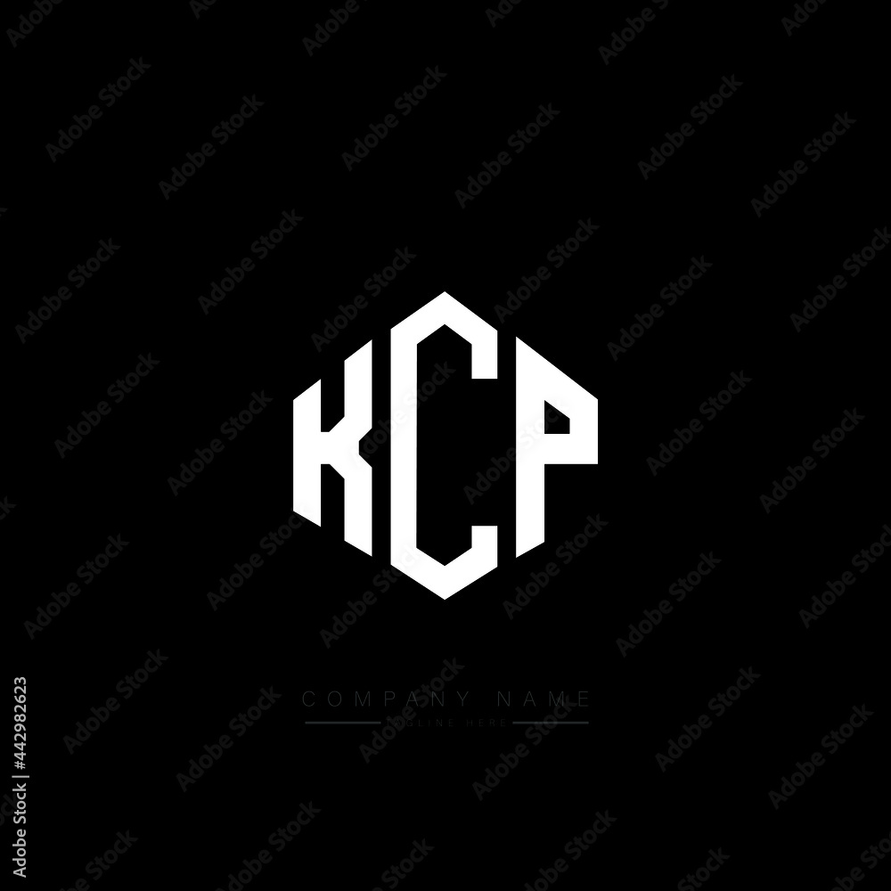 KCP letter logo design with polygon shape. KCP polygon logo monogram. KCP cube logo design. KCP hexagon vector logo template white and black colors. KCP monogram, KCP business and real estate logo. 