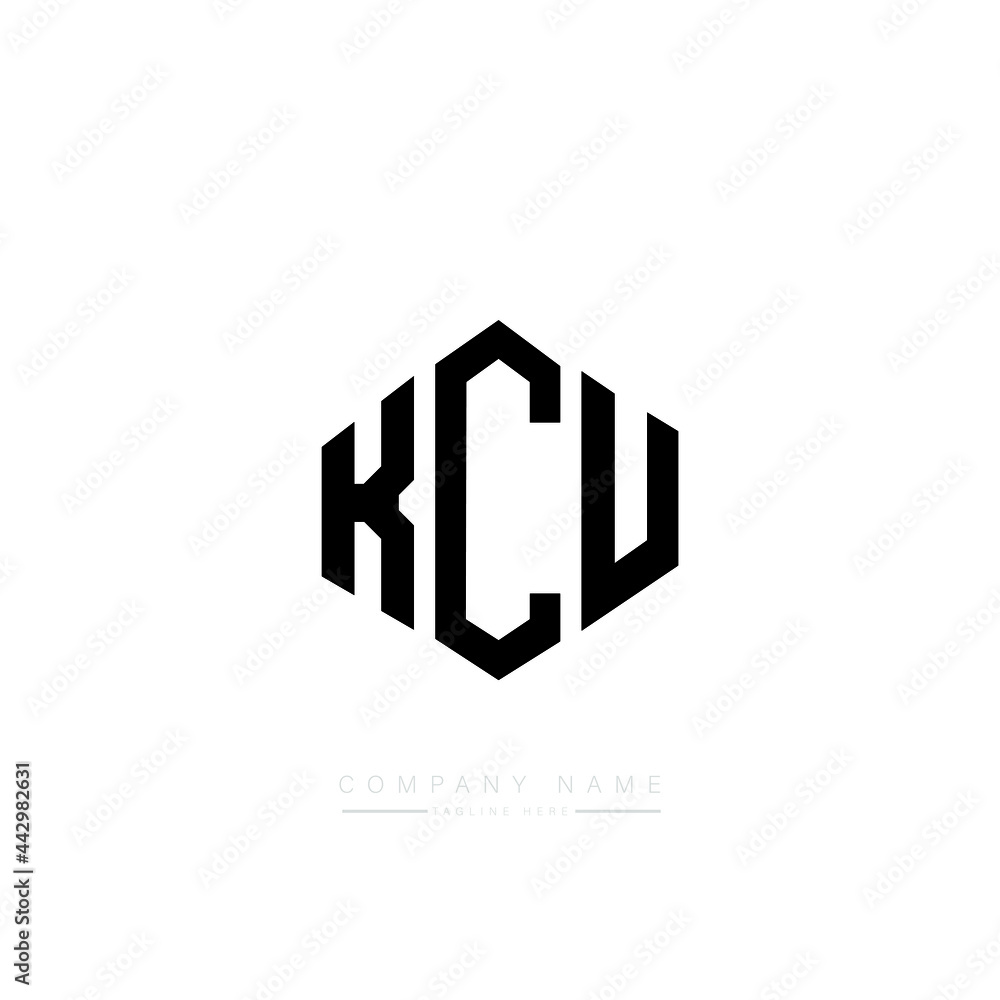 KCU letter logo design with polygon shape. KCU polygon logo monogram. KCU cube logo design. KCU hexagon vector logo template white and black colors. KCU monogram, KCU business and real estate logo. 
