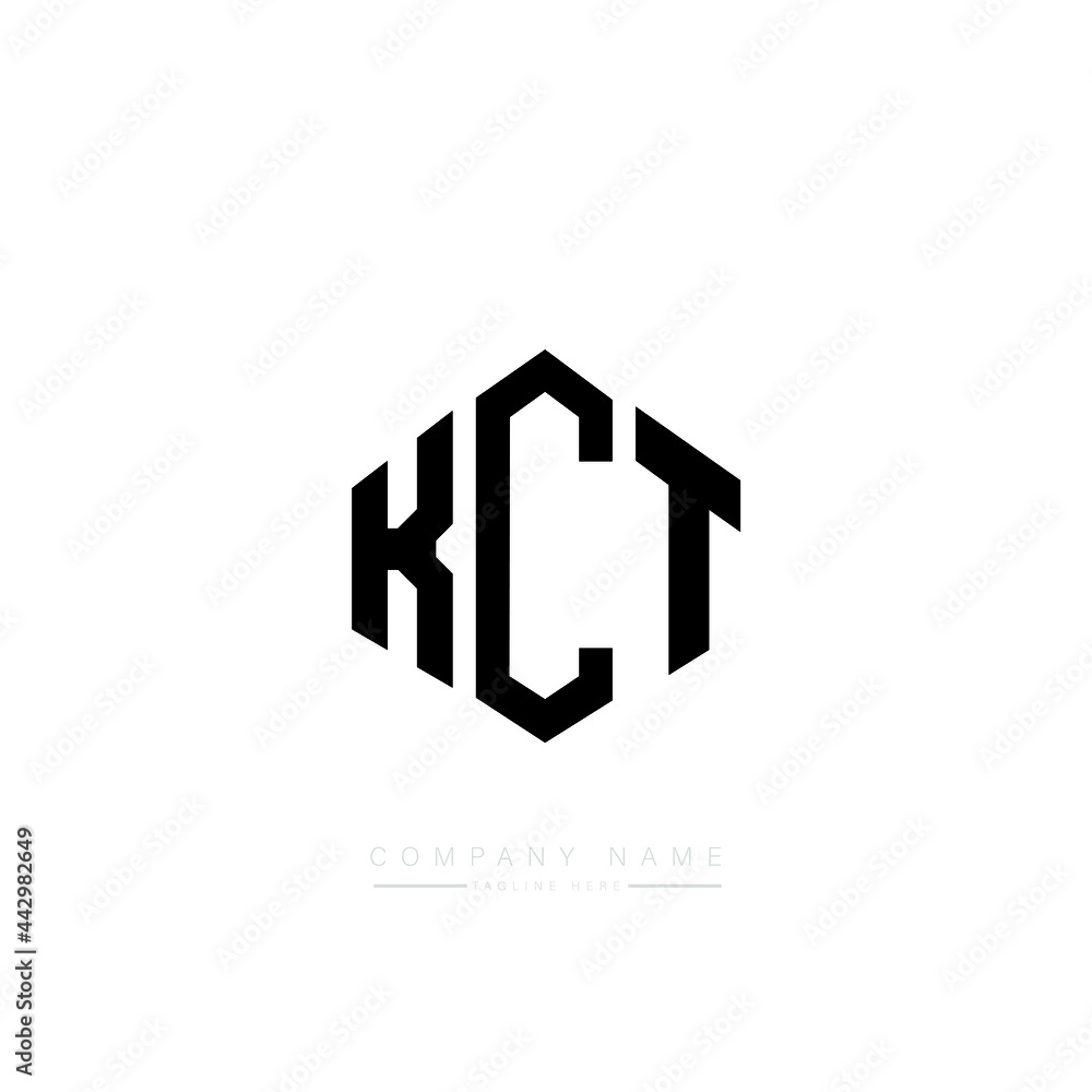 KCT letter logo design with polygon shape. KCT polygon logo monogram
