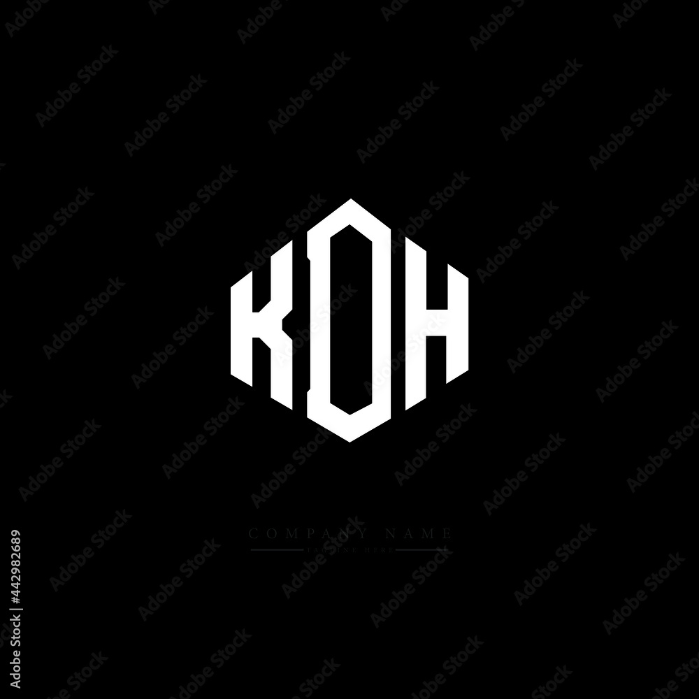 KDH letter logo design with polygon shape. KDH polygon logo monogram