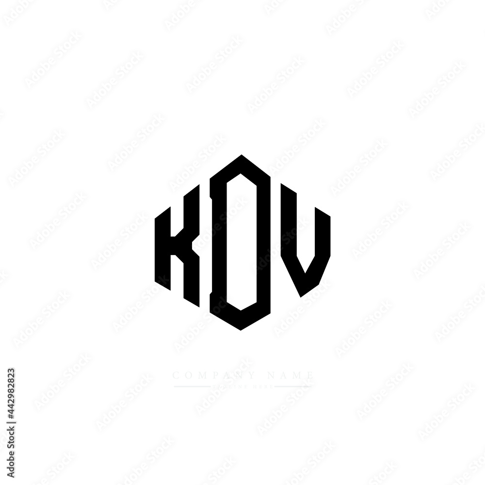 KDV letter logo design with polygon shape. KDV polygon logo monogram