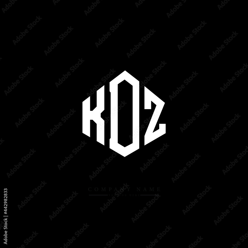 KDZ letter logo design with polygon shape. KDZ polygon logo monogram. KDZ cube logo design. KDZ hexagon vector logo template white and black colors. KDZ monogram, KDZ business and real estate logo. 