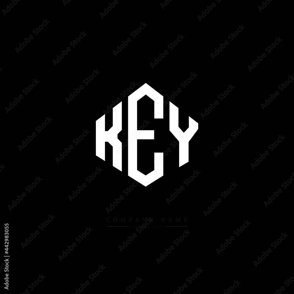 KEY letter logo design with polygon shape. KEY polygon logo monogram. KEY cube logo design. KEY hexagon vector logo template white and black colors. KEY monogram, KEY business and real estate logo. 
