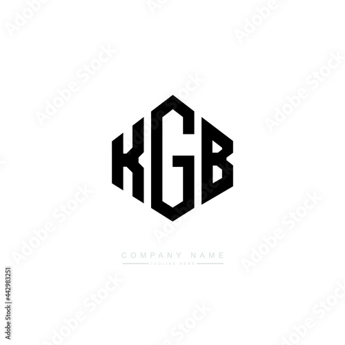 KGB letter logo design with polygon shape. KGB polygon logo monogram. KGB cube logo design. KGB hexagon vector logo template white and black colors. KGB monogram, KGB business and real estate logo. 