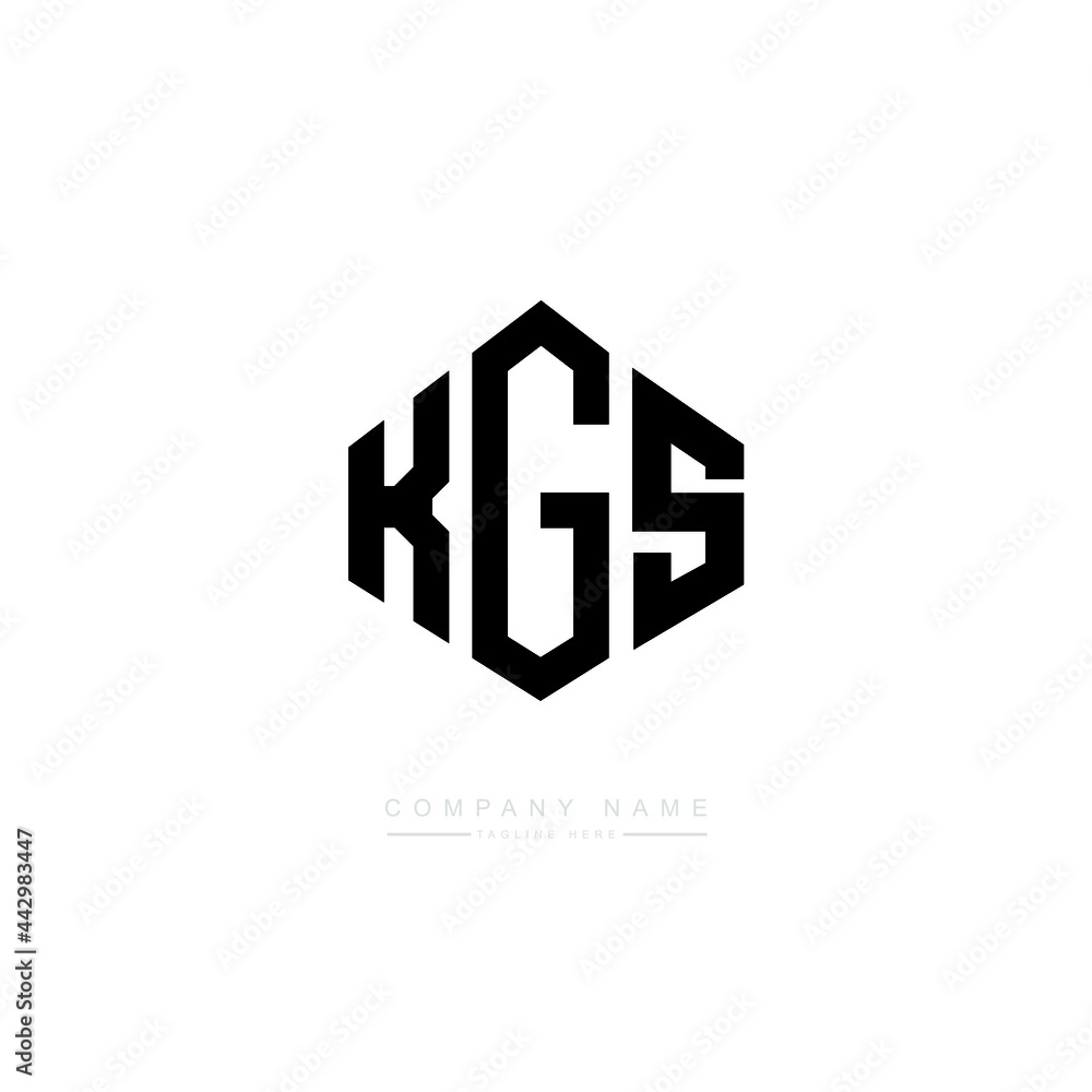 KGS letter logo design with polygon shape. KGS polygon logo monogram. KGS cube logo design. KGS hexagon vector logo template white and black colors. KGS monogram, KGS business and real estate logo. 