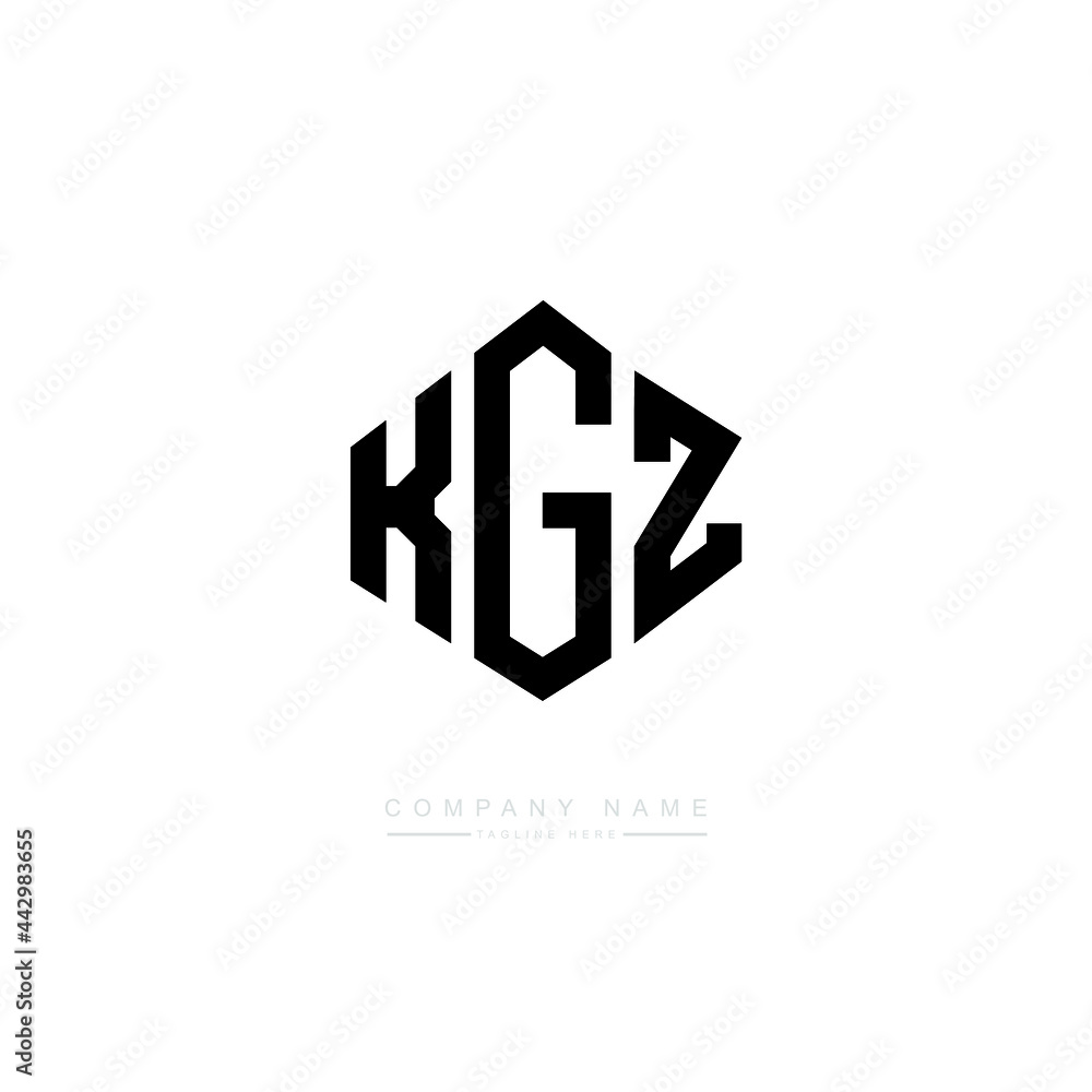 KGZ letter logo design with polygon shape. KGZ polygon logo monogram. KGZ cube logo design. KGZ hexagon vector logo template white and black colors. KGZ monogram, KGZ business and real estate logo. 