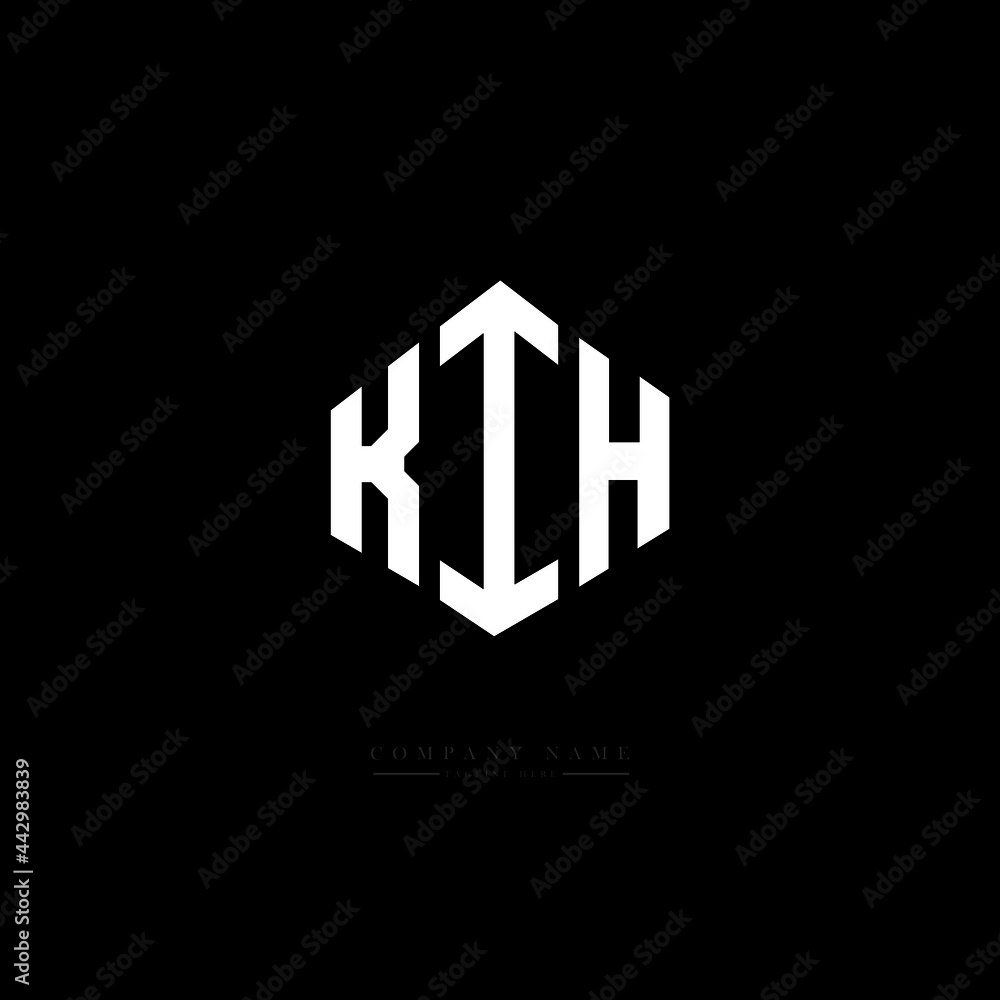 KIH letter logo design with polygon shape. KIH polygon logo monogram. KIH cube logo design. KIH hexagon vector logo template white and black colors. KIH monogram, KIH business and real estate logo. 