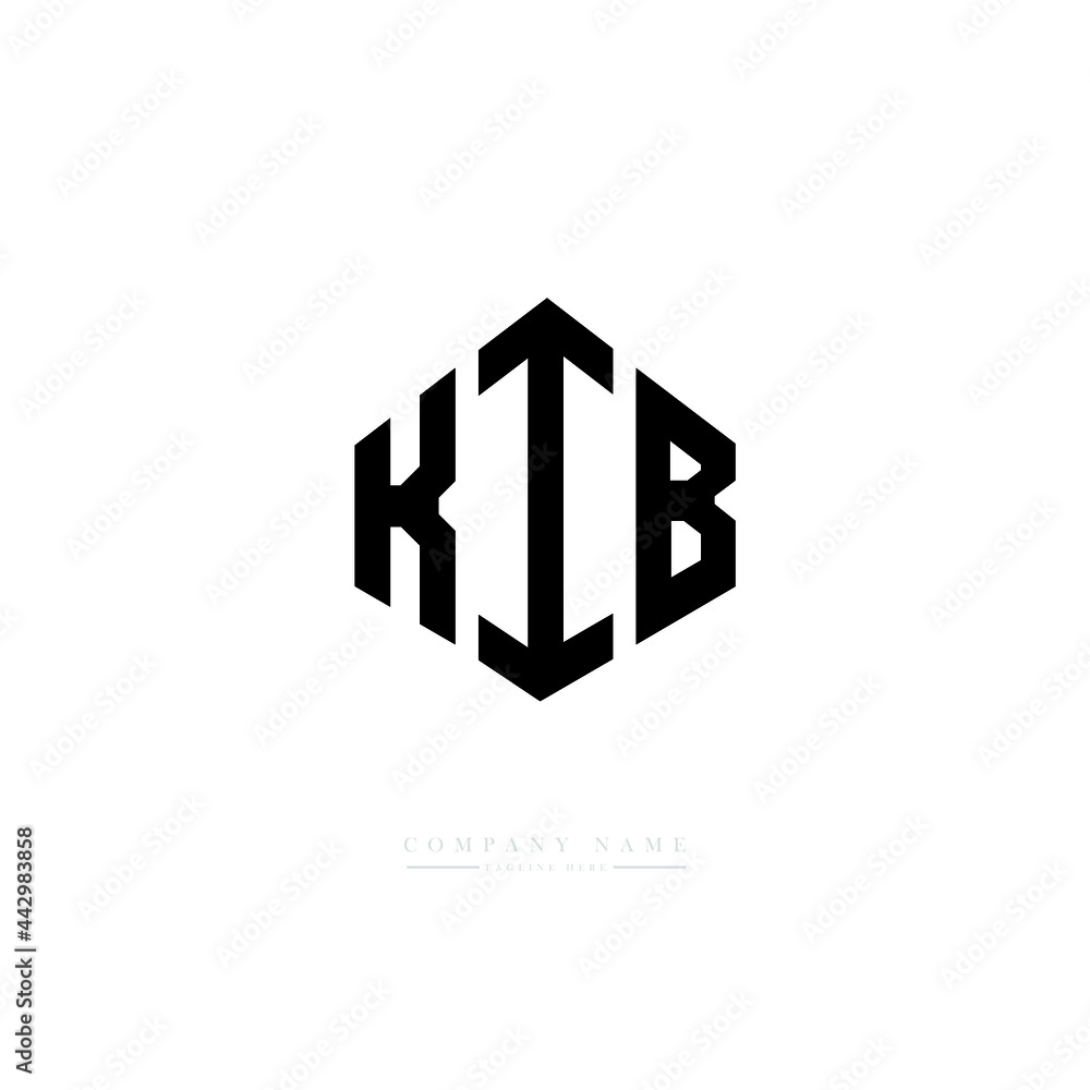 KIB letter logo design with polygon shape. KIB polygon logo monogram. KIB cube logo design. KIB hexagon vector logo template white and black colors. KIB monogram, KIB business and real estate logo. 