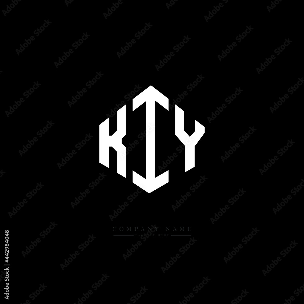 KIY letter logo design with polygon shape. KIY polygon logo monogram. KIY cube logo design. KIY hexagon vector logo template white and black colors. KIY monogram, KIY business and real estate logo. 
