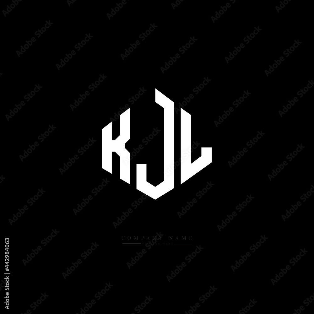 KJL letter logo design with polygon shape. KJL polygon logo monogram. KJL cube logo design. KJL hexagon vector logo template white and black colors. KJL monogram, KJL business and real estate logo. 