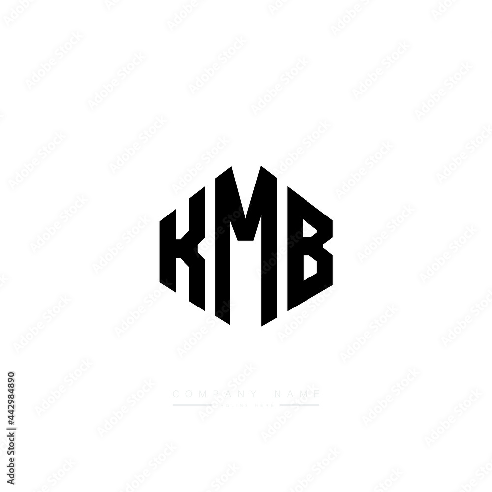 KMB letter logo design with polygon shape. KMB polygon logo monogram. KMB cube logo design. KMB hexagon vector logo template white and black colors. KMB monogram, KMB business and real estate logo. 