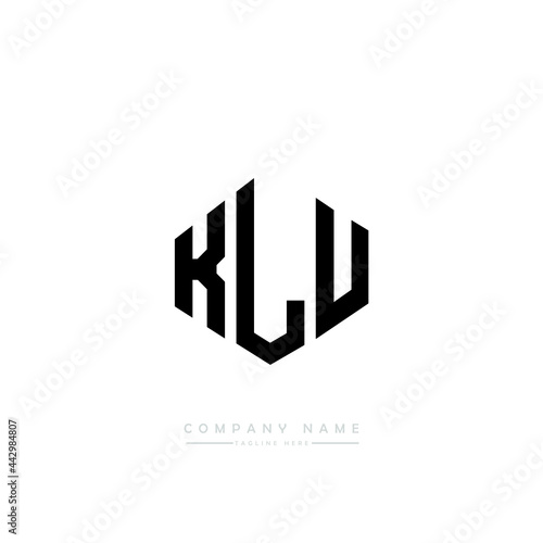 KLU letter logo design with polygon shape. KLU polygon logo monogram. KLU cube logo design. KLU hexagon vector logo template white and black colors. KLU monogram, KLU business and real estate logo. 