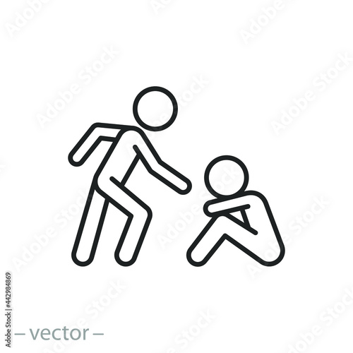 help employee work icon, support business team, together community, partner empathy, customer promotion, concept partnership, friendship hand, line vector illustration eps10