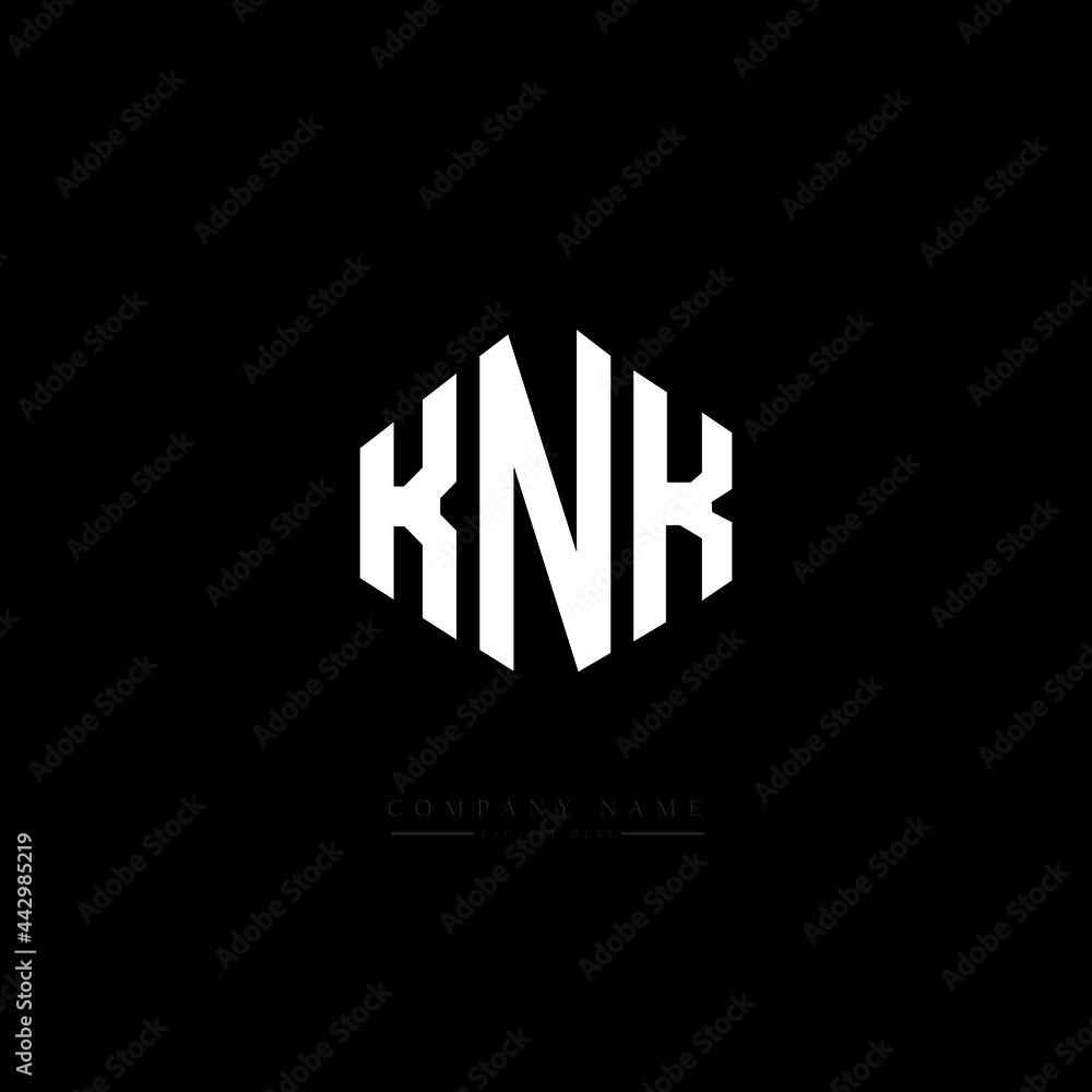 KNK letter logo design with polygon shape. KNK polygon logo monogram. KNK cube logo design. KNK hexagon vector logo template white and black colors. KNK monogram, KNK business and real estate logo. 