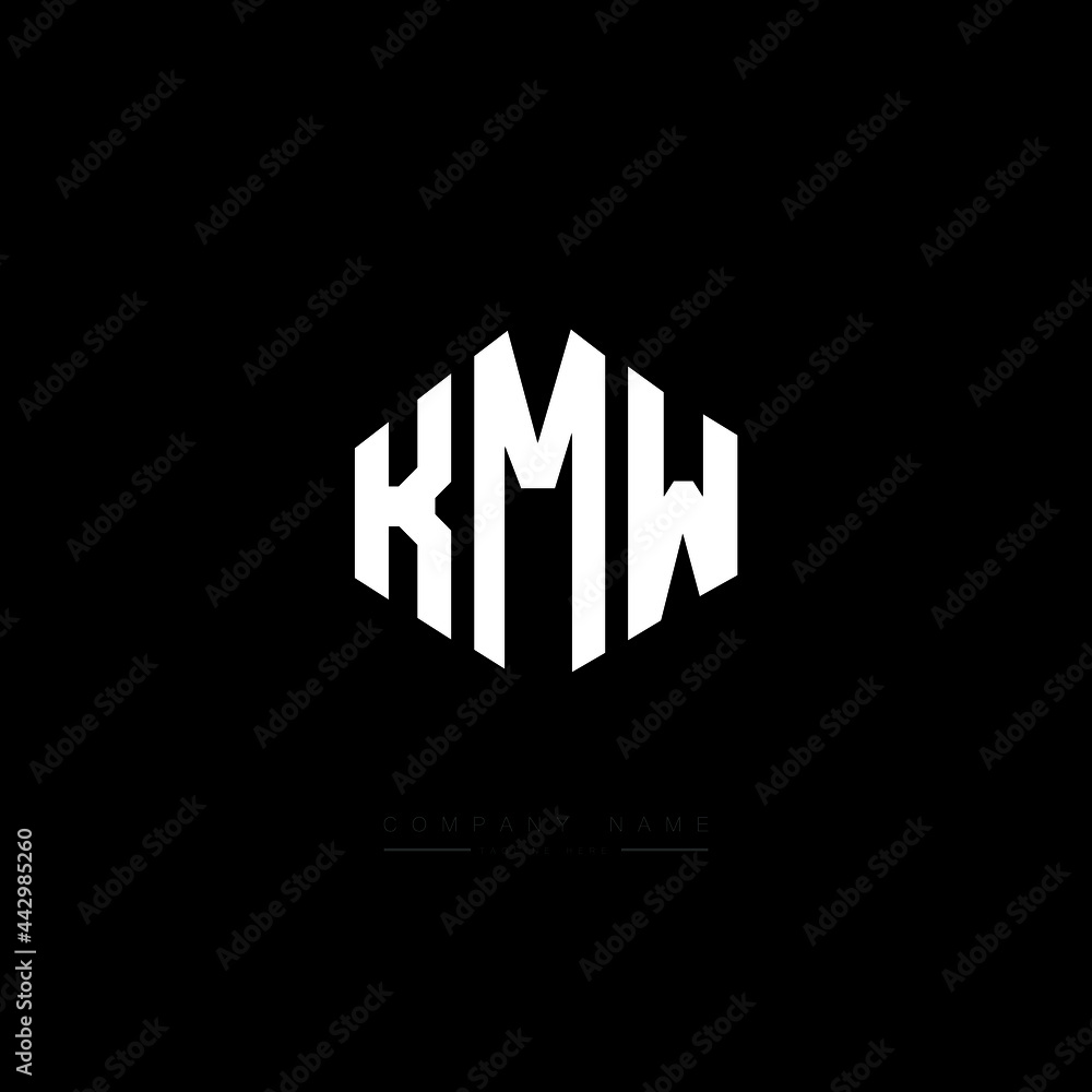 KMW letter logo design with polygon shape. KMW polygon logo monogram. KMW cube logo design. KMW hexagon vector logo template white and black colors. KMW monogram, KMW business and real estate logo. 