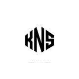 KNS letter logo design with polygon shape. KNS polygon logo monogram. KNS cube logo design. KNS hexagon vector logo template white and black colors. KNS monogram, KNS business and real estate logo. 