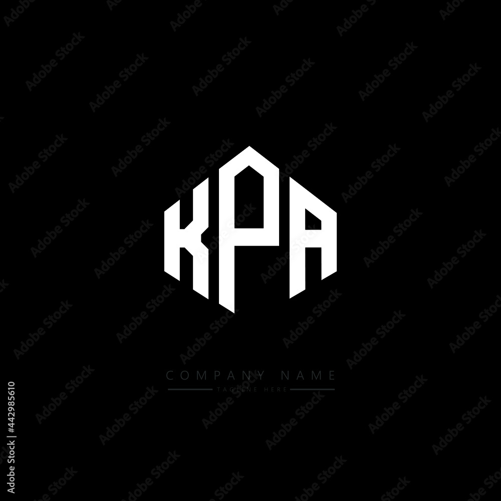 KPA letter logo design with polygon shape. KPA polygon logo monogram. KPA cube logo design. KPA hexagon vector logo template white and black colors. KPA monogram, KPA business and real estate logo. 